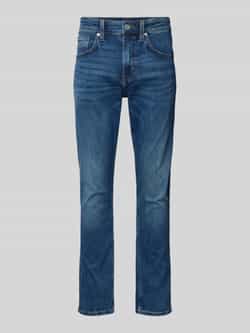 s.Oliver BLACK LABEL Tapered leg high waist jeans met contrastnaden model 'MAURO'