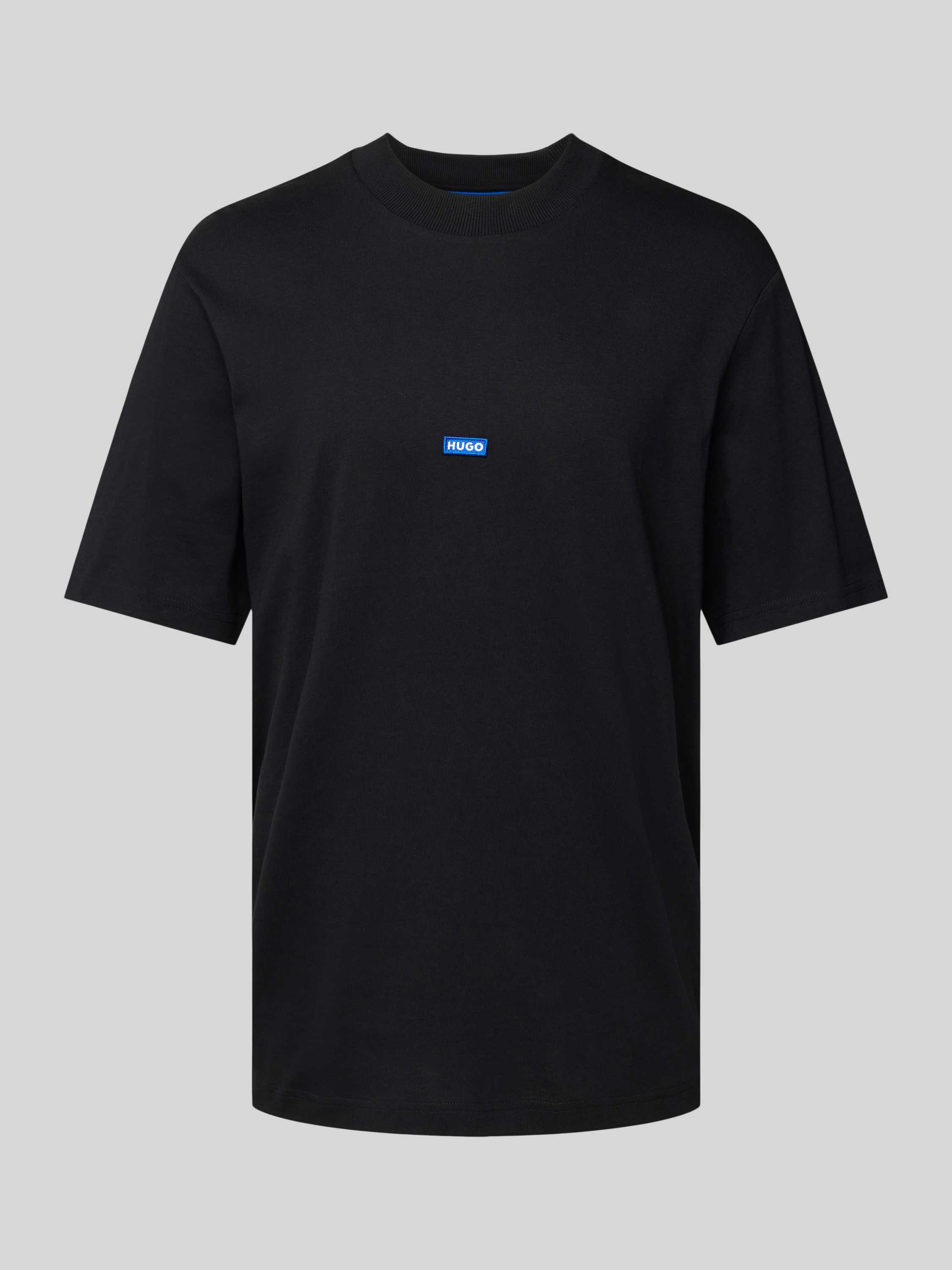 Hugo Blue T-shirt met labelstitching model 'Nieros'