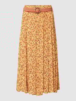 Apricot Midirok met riem in gevlochten look