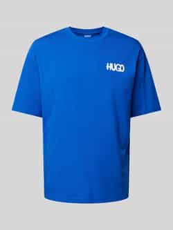 Hugo Blue Oversized T-shirt met labelprint model 'Nimayliti'