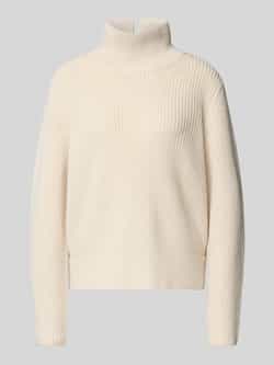 Gebreide pullover met geribde opstaande kraag