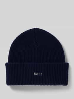 Forét Beanie van wolmix met labelstitching