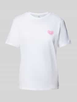 ONLY T-shirt ONLLUCIA met printopdruk wit roze