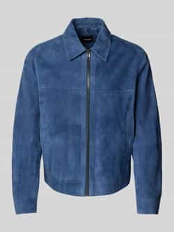 Boss Leren jack met strookzakken model 'Malbano'