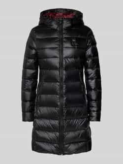 Blauer Lange waterdichte trenchjassen Black Dames