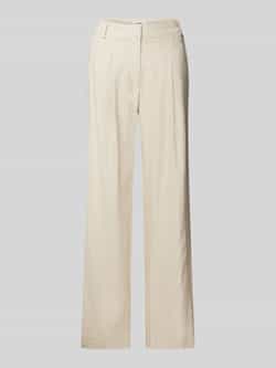 MbyM Wide leg linnen broek met bandplooien model 'Cristiana'