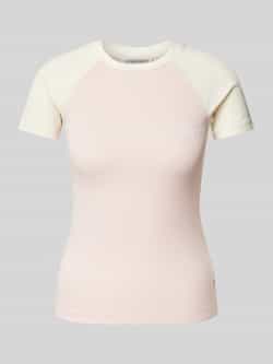Guess Jeans T-shirt met geribde ronde hals
