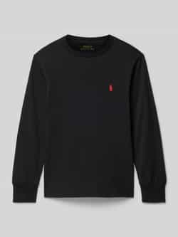 Polo Ralph Lauren Teens Shirt met lange mouwen ronde hals en labelstitching