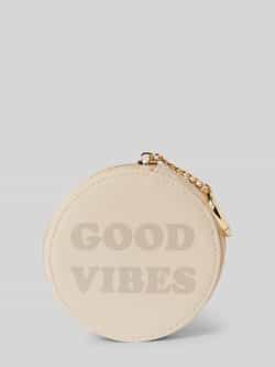Seidenfelt Portemonnee met statementprint model 'GOOD VIBES'