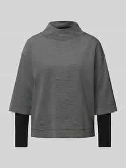 S.Oliver BLACK LABEL Sweatshirt met pied-de-poule-motief