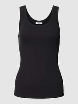Jake*s Casual Top in effen design en riblook