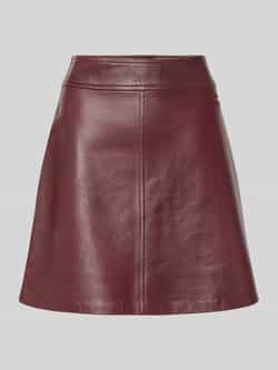 Marc Cain Minirok in leerlook met naadritssluiting