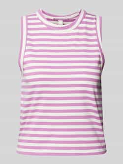Q S by s.Oliver gestreepte top lila wit