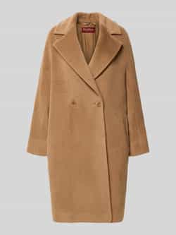 Max Mara Studio Regular fit lange wollen jas van alpacamix model 'TOKIO'