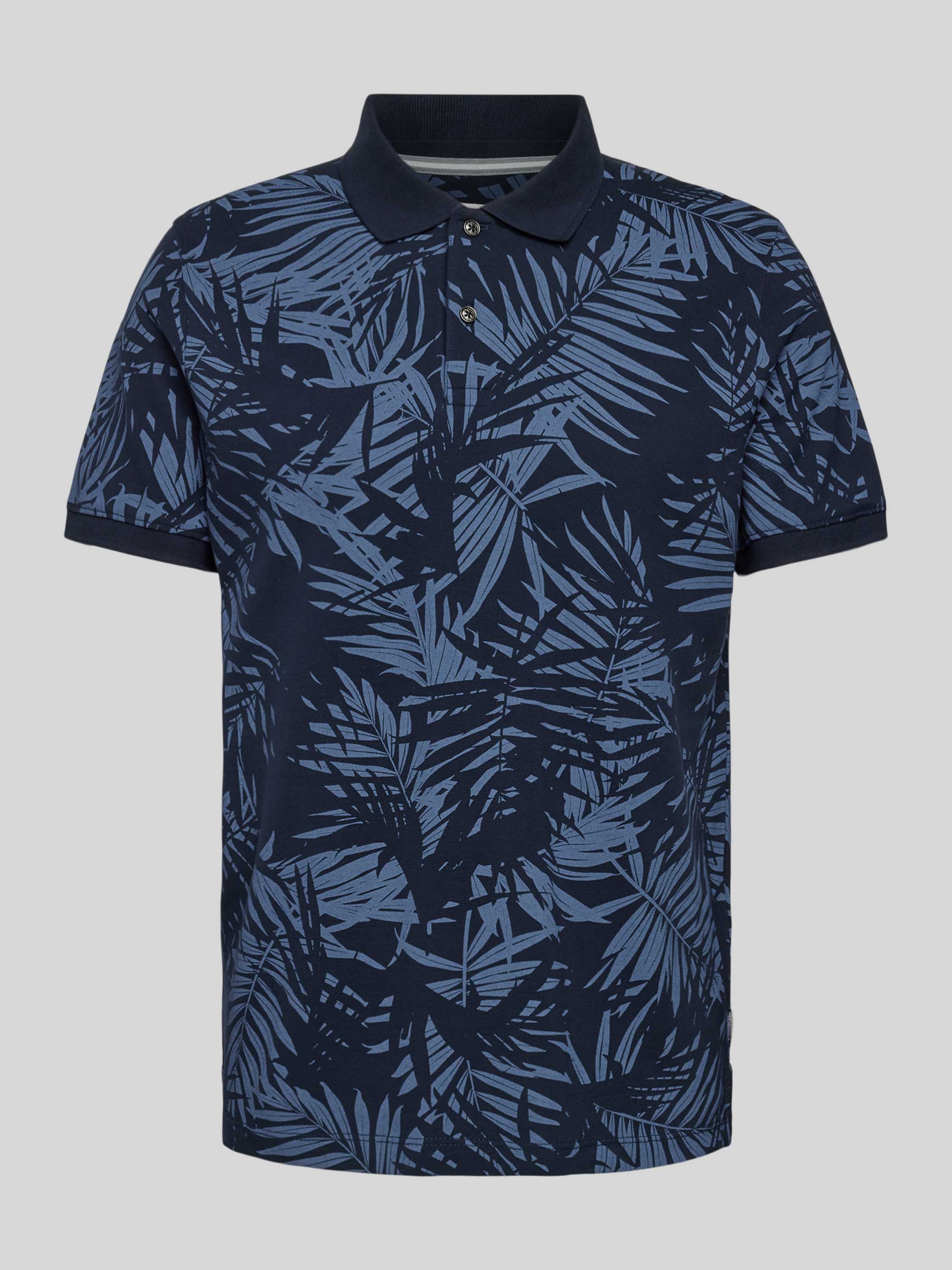 S.Oliver regular fit polo met all over print donkerblauw
