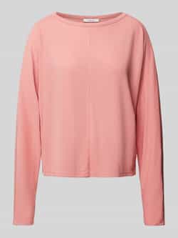 Opus Shirt met lange mouwen en geribde ronde hals model 'Simpla'