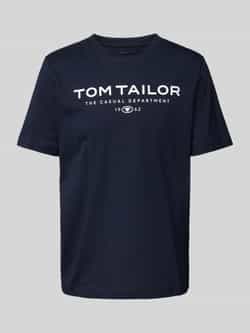 Tom Tailor Regular fit T-shirt van puur katoen met labelprint