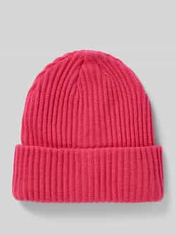 Pieces Beanie van ribtricot met omslag model 'HEXO'