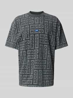 Hugo Blue NU NIEUW bij P&C*: T-shirt met all-over labelprint model 'Nidane'