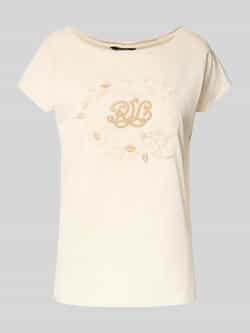 Lauren Ralph Lauren T-shirt met geribde boothals model 'GRIETA'