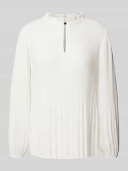 S.Oliver BLACK LABEL Blouse met lange mouwen met plissé-mouwen en opstaande kraag