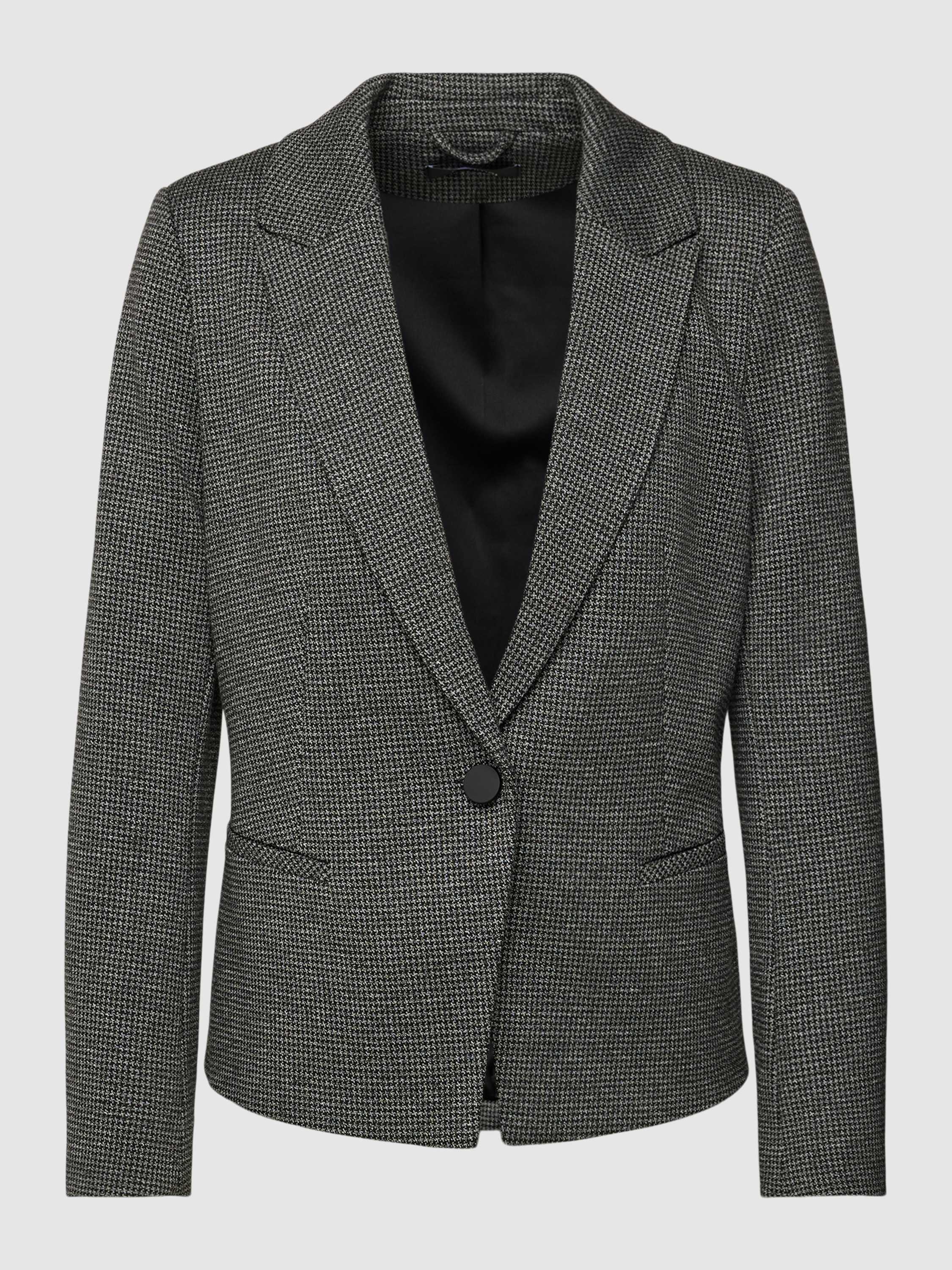 Comma getailleerde blazer met pied-de-poule antraciet