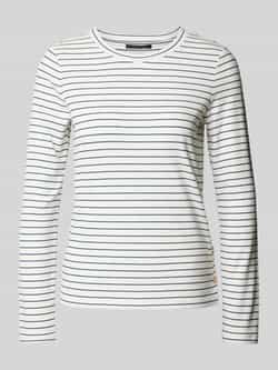 Comma Shirt met lange mouwen en geribde ronde hals