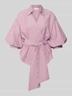 Rich & Royal Regular fit wikkelblouse met pofmouwen