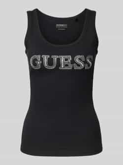Guess Zwarte Mouwloze Tanktop met Ronde Hals Black Dames