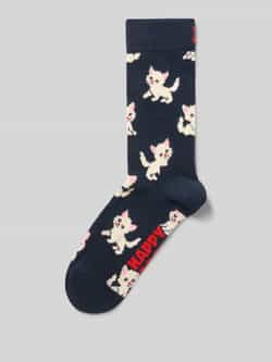 Happy Socks Sokken met motiefstitching model 'Kitten'