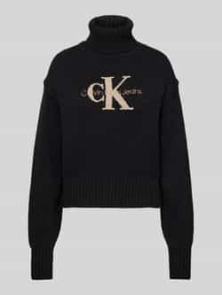 Calvin Klein Trui met staande kraag CHENILLE MONOLOGO SWEATER