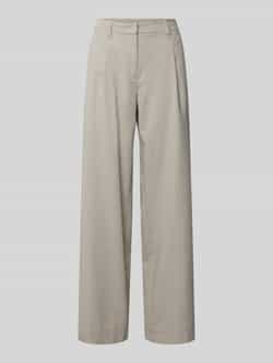 MAC Wide leg stoffen broek met bandplooien model 'Chaja'