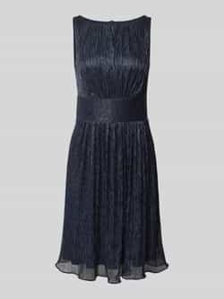 Swing Geplooide Lurex Jurk met Tailledetail Blue Dames