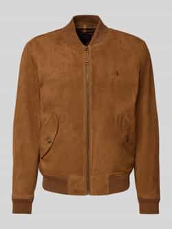 Polo Ralph Lauren Leren jack met logostitching en steekzakken