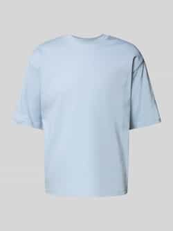 JAKE*S STUDIO MEN T-shirt van biologisch katoen met geribde ronde hals