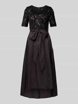 Adrianna Papell Avondjurk met pailletten en strikceintuur