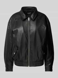 Only Loose fit blousonjack in leerlook met platte kraag model 'HEIDI'