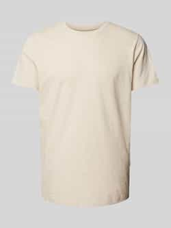 SELECTED HOMME Heren Polo's & T-shirts Slhaspen Slub Ss O-neck Tee Noos Beige