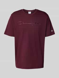 Champion T-shirt met logostitchings en ronde hals