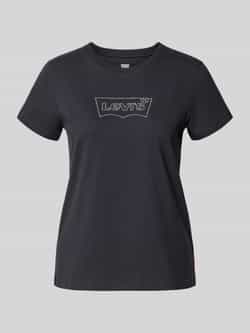 Levi's Shirt met ronde hals The Perfect Tee met logo in metallic-holoprint