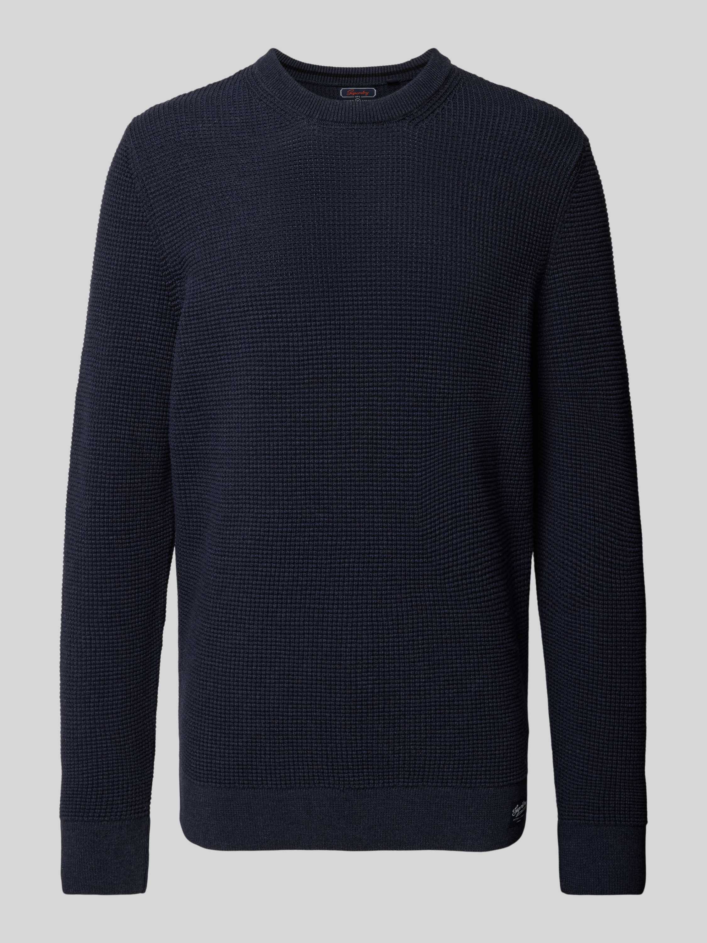 Superdry Gebreide pullover met structuurmotief en ronde hals