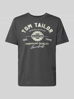 Tom Tailor Regular fit T-shirt van puur katoen met labelprint