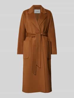 Ivy Oak Lange wollen jas met strikceintuur model 'CELIA'