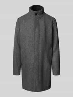 JACK & JONES Premium Lange jas van wolmix met opstaande kraag en steekzakken