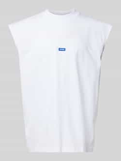 Hugo Blue Tanktop met labeldetail model 'Navertz'