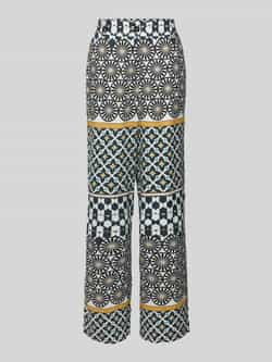 Marc O'Polo Loose fit linnen broek met all-over motief