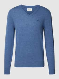 Gant Gebreide pullover van lamswolmix met V-hals