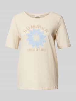 S.Oliver T-shirt met printopdruk beige lichtblauw