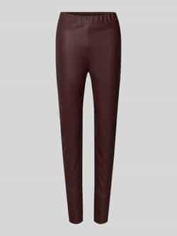 MM Slim fit broek in leerlook met elastische band model 'ECHO'