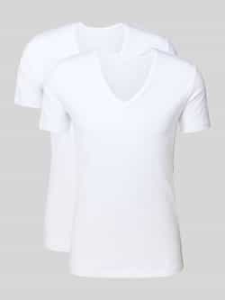 Falke Slim fit T-shirt met V-hals model 'Daily Comfort'